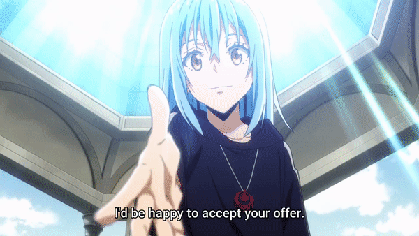 Rimuru reaches hand